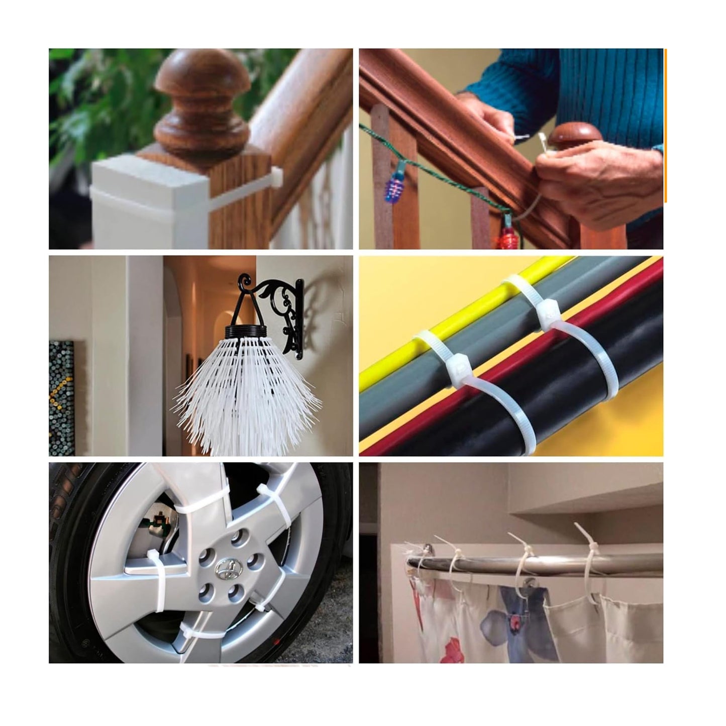 ALBO White Zip Ties 16 Inch, Nylon Wire Ties for Indoor and Outdoor, Pack 100 pcs