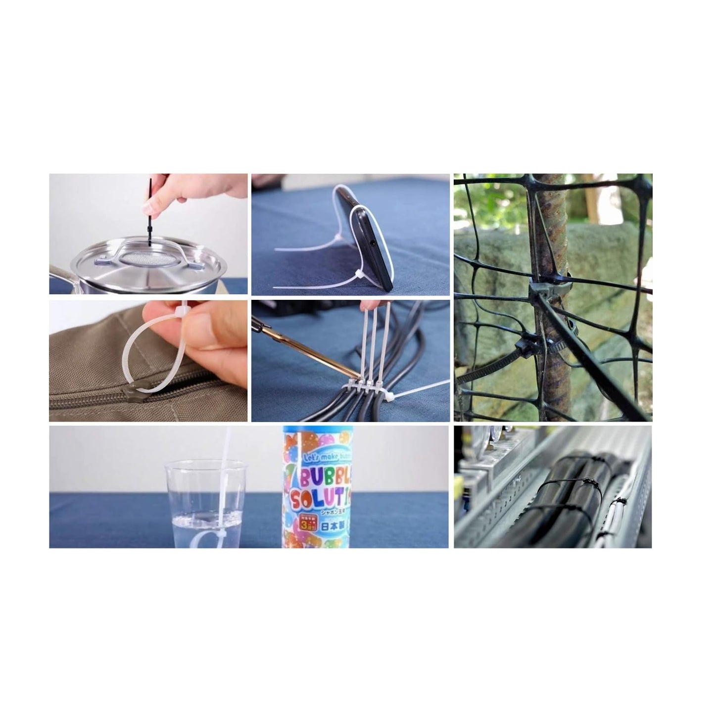 ALBO White Zip Ties 8 Inch, Nylon Wire Ties for Indoor and Outdoor, Pack 1000 pcs