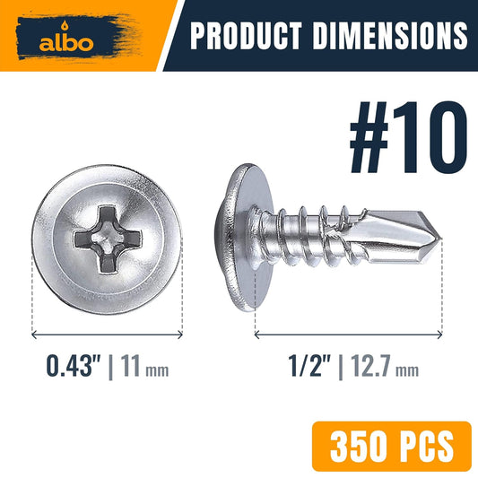 #10 x 1/2 Stainless Steel Self Tapping Screws