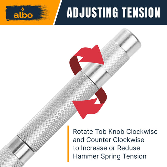ALBO Spring Loaded Center Punch Tool – 6 Inch Automatic Punch for Metal, Wood, Steel – Heavy Duty Drill Punch – Durable Galvanized Coating, Precision Tip for DIY, Workshop & Professional Use (1pc)