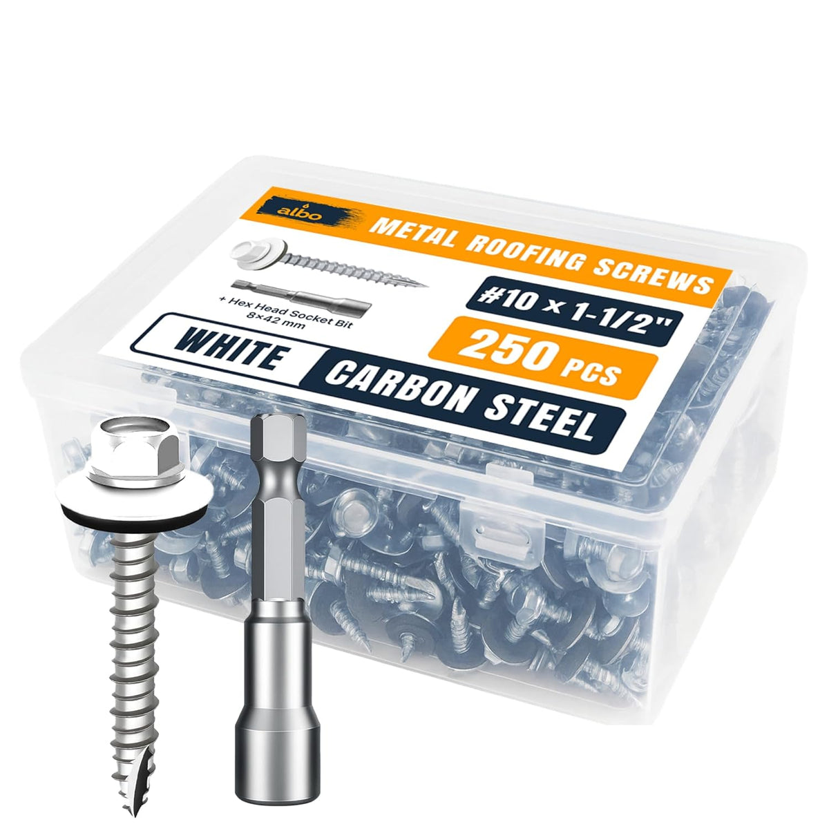 ALBO #10 x 1-1/2 inch Brown Metal Roofing Screws 250pcs