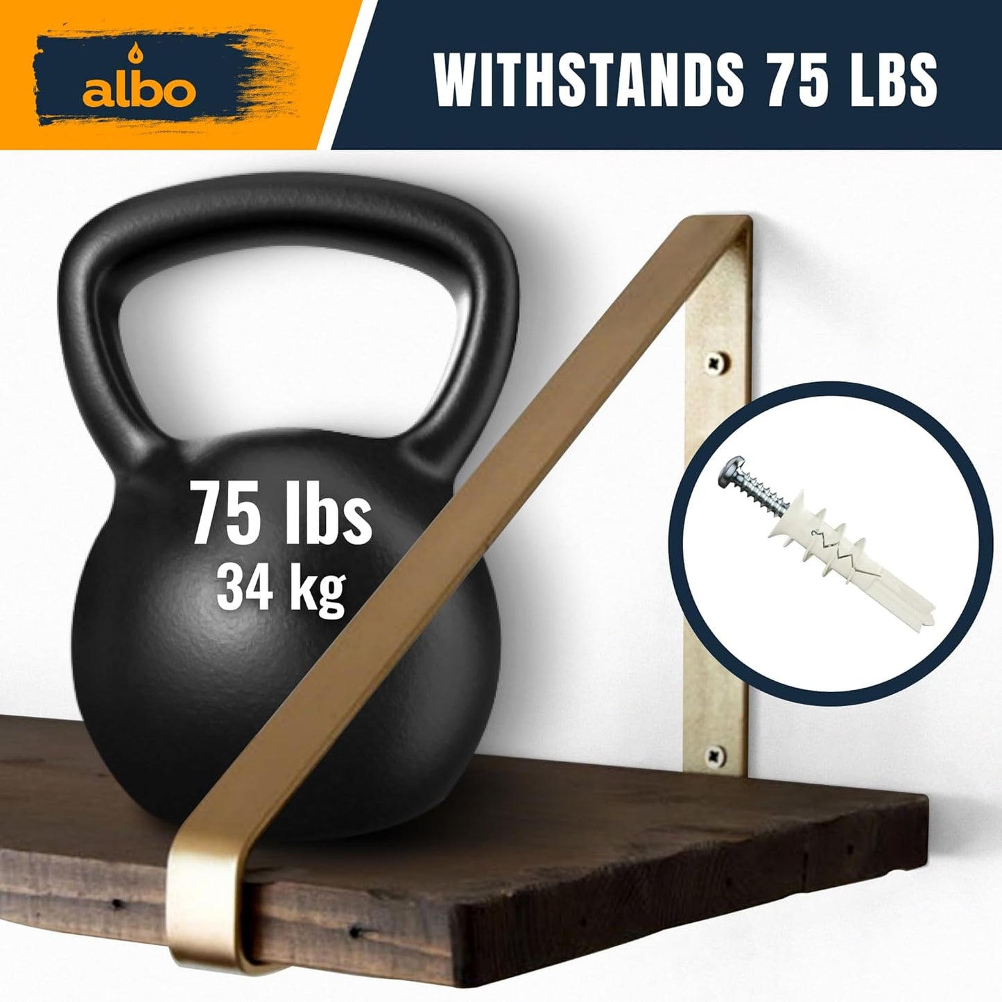 ALBO Drywall Hollow Wall Anchor Kit with Screws, 25 pieces