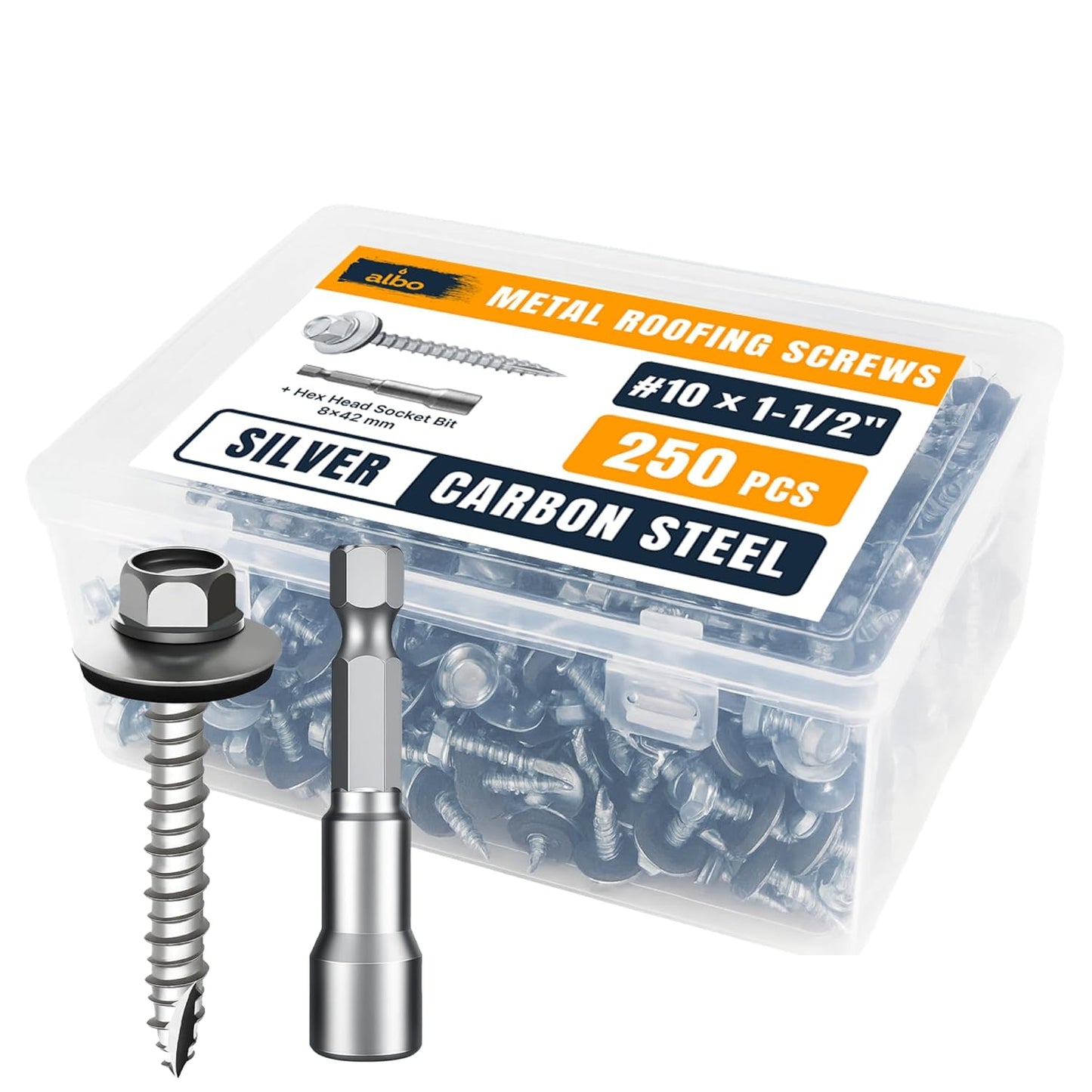 ALBO #10 x 1 Inch Brown Metal Roofing Screws 300pcs