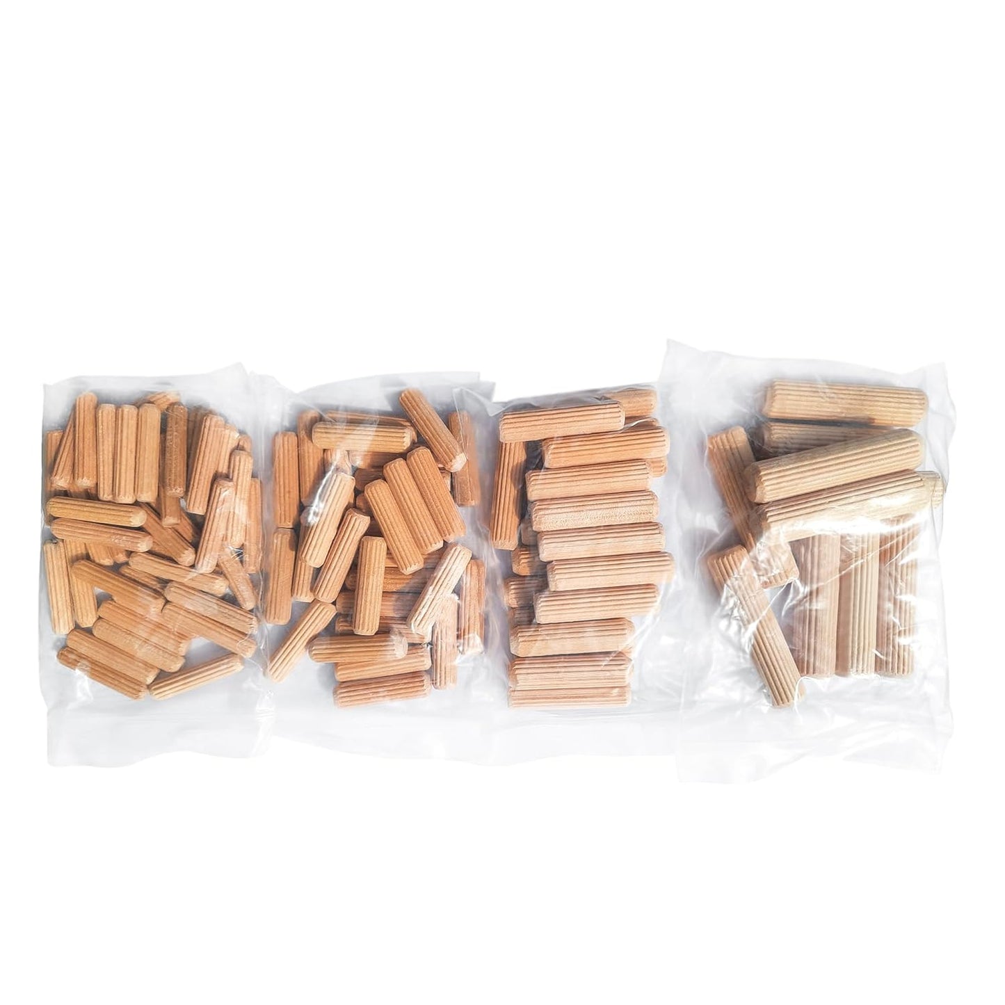 ALBO Wooden Dowel Pins, Assorted Sizes 1/2, 3/8, 5/16, 1/4 inch, pack 100 pcs