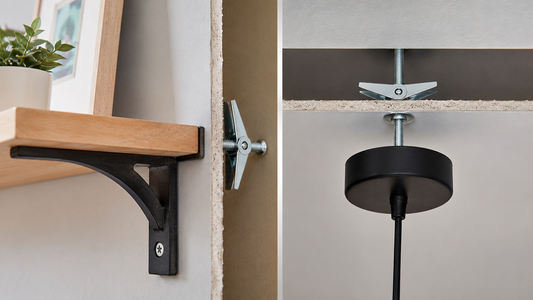 Drywall anchors used for ceiling and wall mounting applications