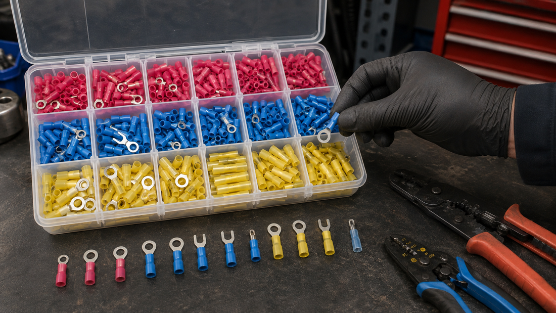Bulk Spade & Fork Terminals for Fleet Maintenance: Stocking by AWG, Stud Size, and Gender
