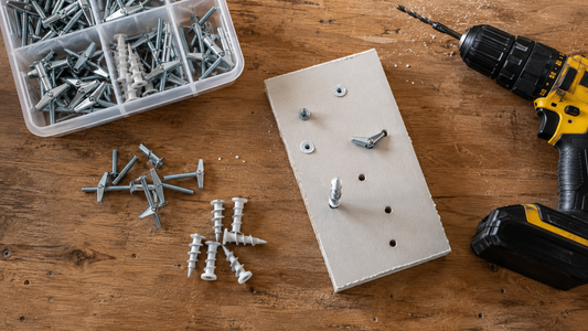 Toggle bolts compared with screw-in drywall anchors