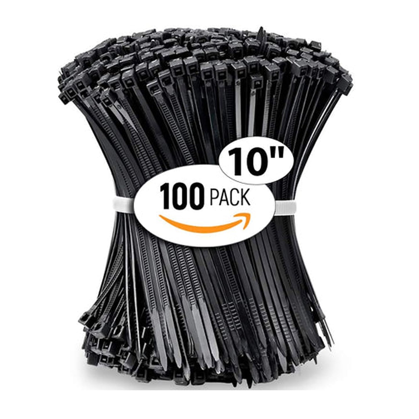 ALBO Zip Ties Black 10 Inch 100 Pack 50 lb, Long Plastic Cable Ties Thick 0.19 Inch Tie Wraps Heavy Duty UV Resistant Nylon Wire Ties for Indoor and OutdooròÀæ