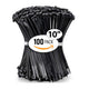 ALBO Black Zip Ties 10 Inch, Nylon Wire Ties for Indoor and Outdoor, Pack 100 pcs