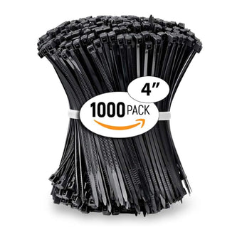 compare product ALBO Black Zip Ties 4 Inch Length, Nylon Wire Ties, Pack 1000 pcs