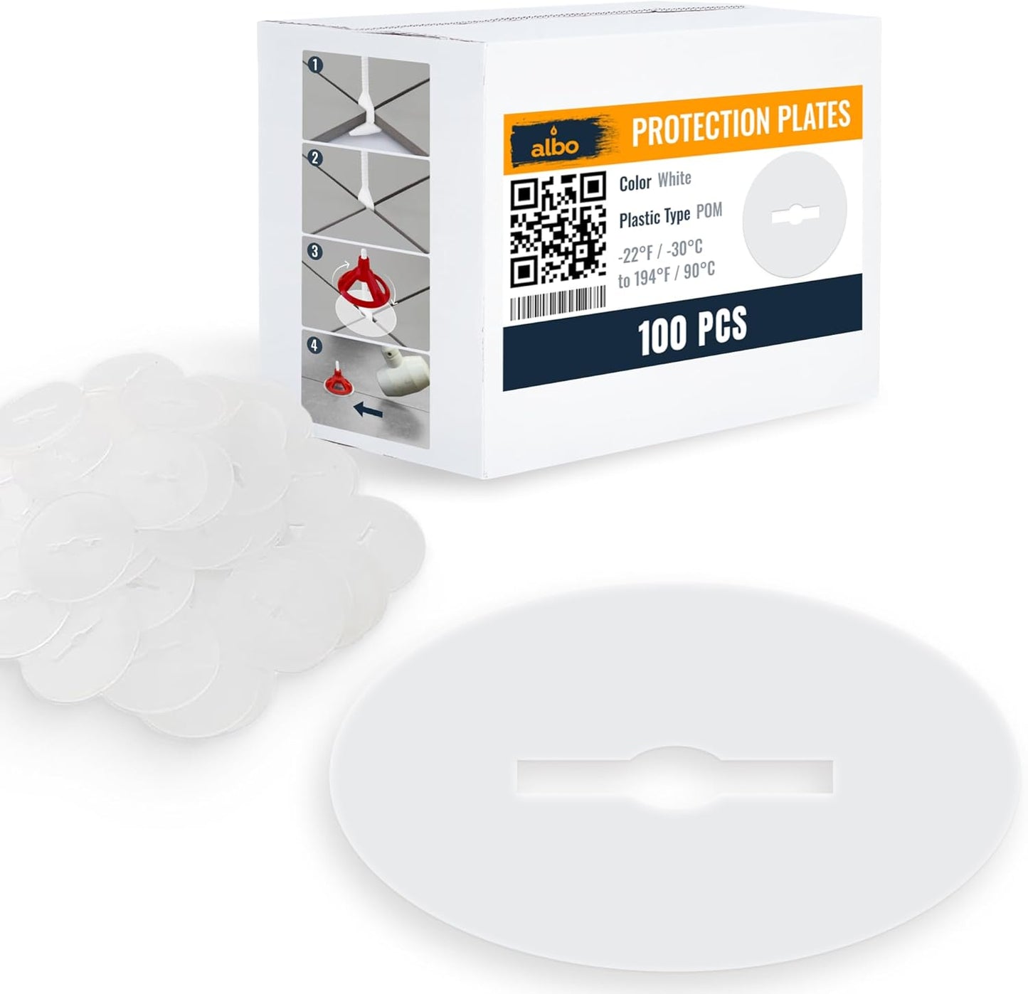 ALBO Tile Leveling System Protection Plates, 100 pieces