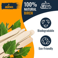 ALBO Birch Popsicle Sticks for Crafts, Foods and DIY projects, 4"/5"/6" set, 300 pieces