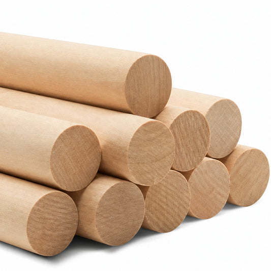 ALBO 1" x 24" Wooden Dowel Rods Set - 10 Pack Birch Natural Thin Hardwood Craft Rods Small Crafts Toys Doll Furniture Professional Smooth Bulk Material Handicrafts Miniatures DIY New