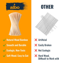 ALBO 3/8" x 12" Bamboo Wooden Dowel Rods for Crafts and DIY Projects, 25 pieces