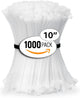 ALBO Zip Ties White 10 Inch 0.19 Inch Thick Heavy Duty 1000 Pack