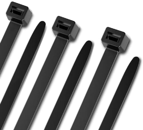 ALBO Zip Ties Black 6 Inches 1000 Pack 40 lb Long Plastic Cable Ties Thick 0.14 Inch Tie Wraps Heavy Duty UV Resistant Nylon Wire Ties for Indoor and Outdoor
