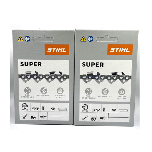 Stihl 33RS 72 Drive Links, 3/8" .050 Gauge, 20", Rapid Super Chainsaw Chain 3623 005 0072, 2 Pack, 2 Bar Cover Nuts 0000 955 0801