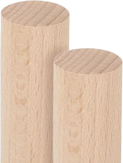 ALBO 1" x 48" Wooden Dowel Rods, Birch Natural Hardwood Rods, 2 pieces