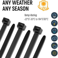 ALBO 1000 Pcs. Black Zip Ties, 4 Inch Small Nylon Cable Ties for Cord Management
