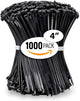 ALBO 1000 Pcs. Black Zip Ties, 4 Inch Small Nylon Cable Ties for Cord Management