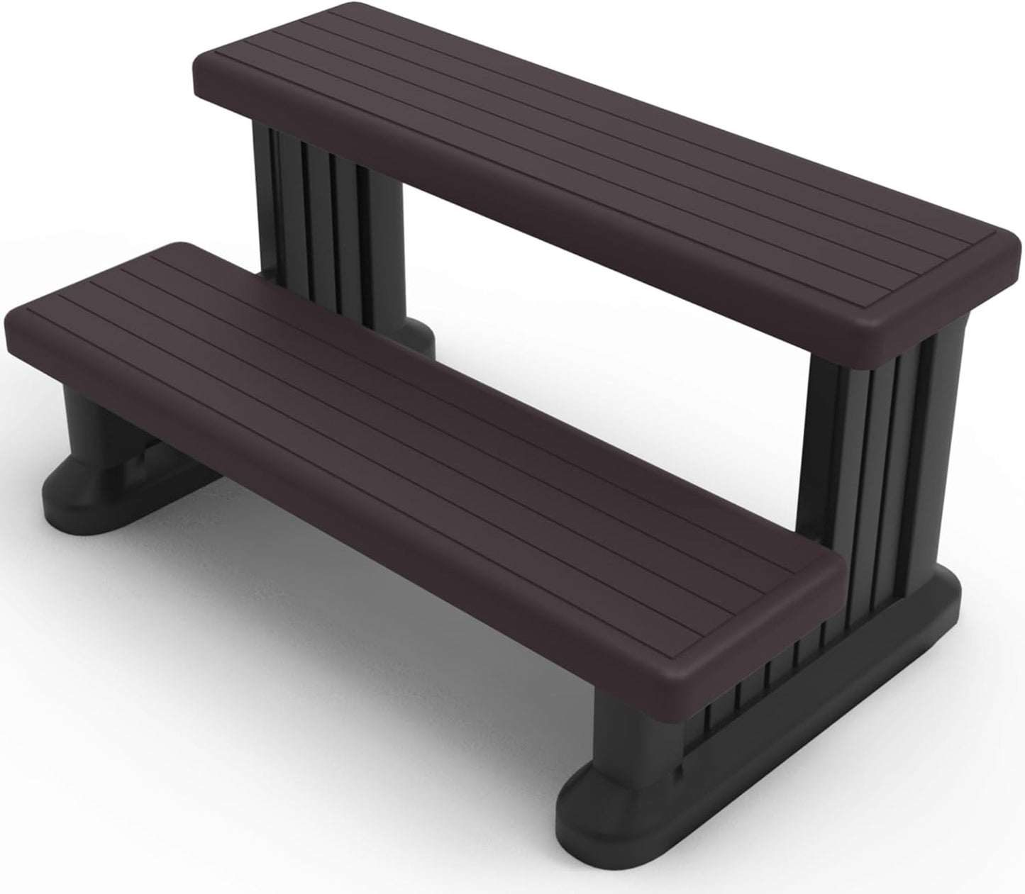 Grevo Hot Tub Steps Wide 31 inch Plastic Brown