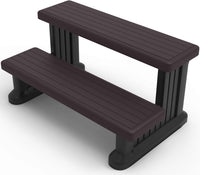 Grevo Hot Tub Steps Wide 31 inch Plastic Brown