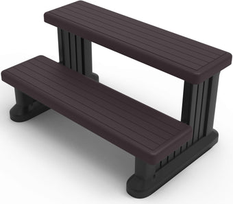 compare product Grevo Hot Tub Steps Wide 31 inch Plastic Brown