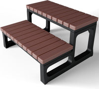 Grevo Hot Tub Steps 2-Step Brown High-Density Polyethylene