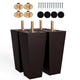 Albo Wood Furniture Legs 6 inch, Heavy Duty Sofa Legs, Pack of 4 Square Brown Couch Legs, Sofa Replacement Parts, for Dresser Legs, Sideboard, Recliner Couch, Circle Chair Couch Riser Coffee Table
