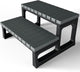 Grevo Outdoor Hot Tub Steps - Non-Slip Plastic Spa Steps, 23.6" Wide, Grey