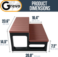 Grevo Hot Tub Steps 2-Step Brown High-Density Polyethylene