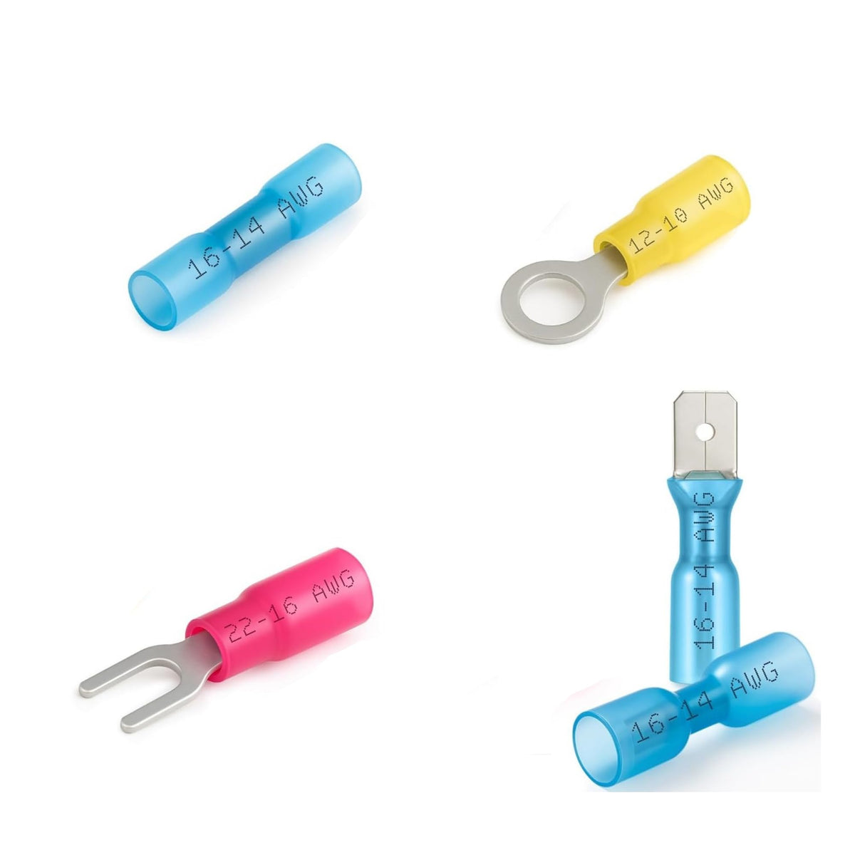 ALBO Heat Shrink Butt Connectors - Insulated Copper Crimp Wire Splice Terminals for Automotive, Marine & Home Electrical Wiring Projects (Custom Style)