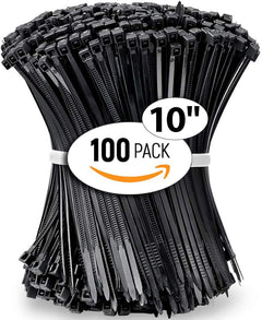 ALBO Zip Ties Black 10 Inch 100 Pack 50lb