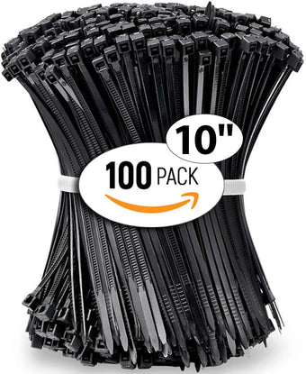 compare product ALBO Zip Ties Black 10 Inch 100 Pack 50lb