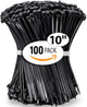 ALBO Zip Ties Black 10 Inch 100 Pack 50lb