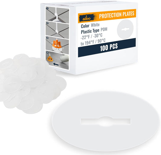 ALBO Tile Leveling System Protection Plates - 100 PCS - Clear Scratch - Resistant Shields for Professional Floor & Wall Installation Compatible with Self-Leveling Spacer Kits, Fits All Tile Sizes