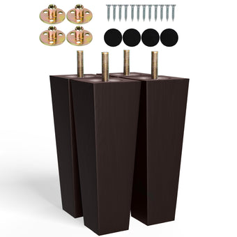 compare product Albo Wood Furniture Legs 8 inch, Heavy Duty Sofa Legs, Pack of 4 Square Brown Couch Legs, Sofa Replacement Parts, for Dresser Legs, Sideboard, Recliner Couch, Circle Chair Couch Riser Coffee Table