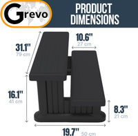 Grevo Hot Tub Steps Outdoor 31 inch Wide Black