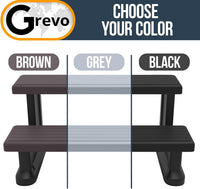 Grevo Hot Tub Steps Wide 31 inch Gray Plastic Anti-Slip