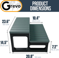 Grevo Outdoor Hot Tub Steps - Non-Slip Plastic Spa Steps, 23.6" Wide, Grey