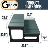 GREVO Hot Tub Steps Grey/Spa Steps for Round or Straight Sided Spa, Non-Slip Steps for Outdoor/Indoor (Grey)