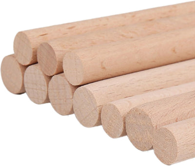 ALBO 1/2" x 48" Wooden Dowel Rods, Birch Natural Hardwood Rods, 10 pieces