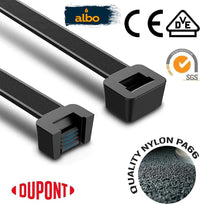 ALBO Black Zip Ties Assorted Sizes 400 Pack Plastic Cable Ties 6+8+10+12 inch Wire Tie UV Resistant Nylon Tie Wraps Assorted Sizes
