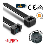 ALBO Black Zip Ties, Assorted Sizes 4'', 6'',  8'', 10'', 12'', Pack 800 pcs