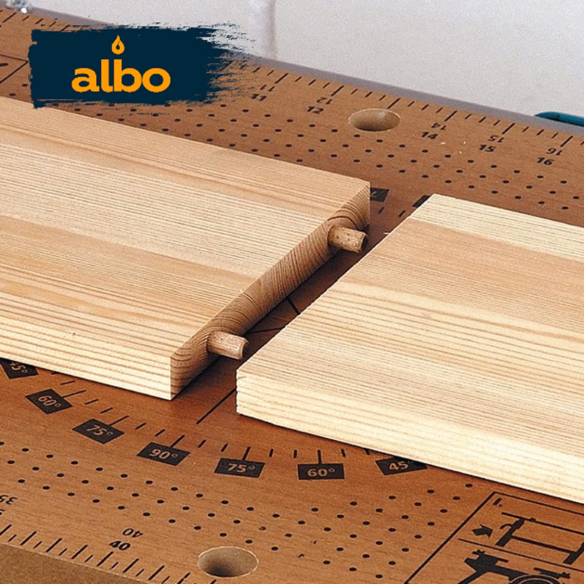 ALBO Wooden Dowel Pins 1/2 x 2 inch Fluted Wood Dowels Rods 100 Pack Hardwood Crafts Dowel Pegs