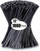 ALBO NEW Zip Ties Black 12 Inch 1000 Pack 50 lb