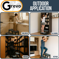GREVO Hot Tub Steps Grey/Spa Steps for Round or Straight Sided Spa, Non-Slip Steps for Outdoor/Indoor (Grey)