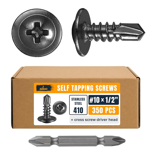 ALBO #10 x 1/2 inch Stainless Steel Self-Tapping Screws 350 pcs