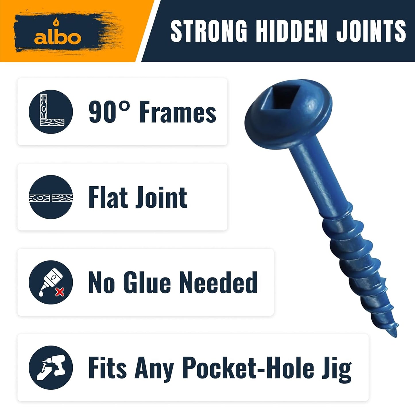 ALBO #8 x 1-1/2 inch Pocket Hole Screws 400 Pack