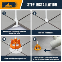 ALBO Tile Leveling System Base Plates 1/16" 250 PCS